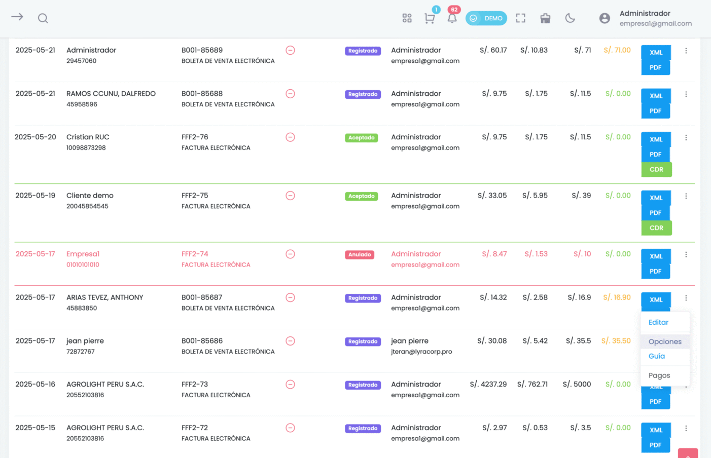 Facturación electrónica ilimitada