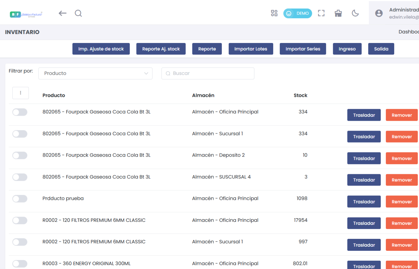 Gestión de inventario